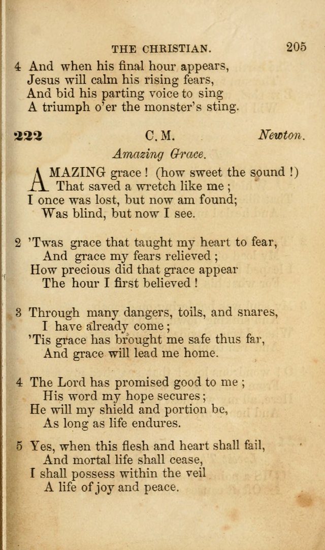 Pocket Hymns: original and selected. designed for the use of the regular Baptist church, and all who love our Lord Jesus Christ page 205