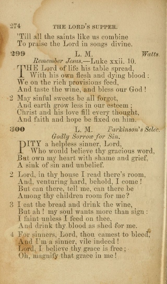 Pocket Hymns: original and selected. designed for the use of the regular Baptist church, and all who love our Lord Jesus Christ page 276
