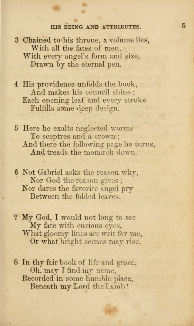 Pocket Hymns: original and selected. designed for the use of the regular Baptist church, and all who love our Lord Jesus Christ page 5