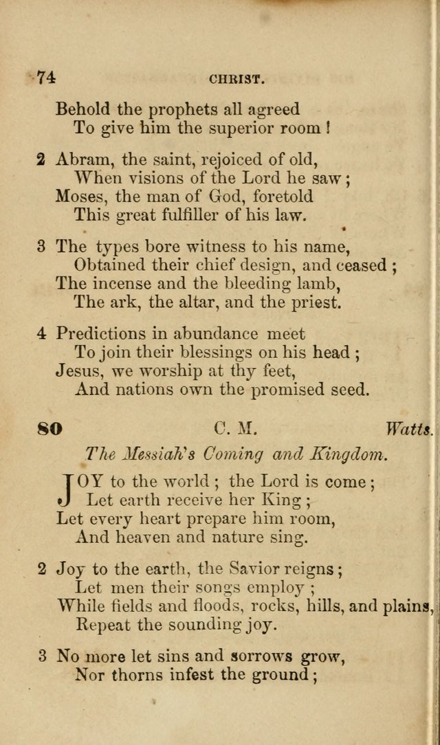 Pocket Hymns: original and selected. designed for the use of the regular Baptist church, and all who love our Lord Jesus Christ page 74