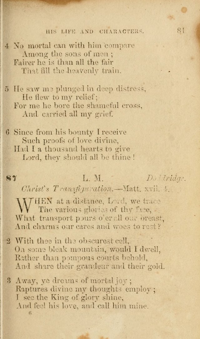 Pocket Hymns: original and selected. designed for the use of the regular Baptist church, and all who love our Lord Jesus Christ page 81