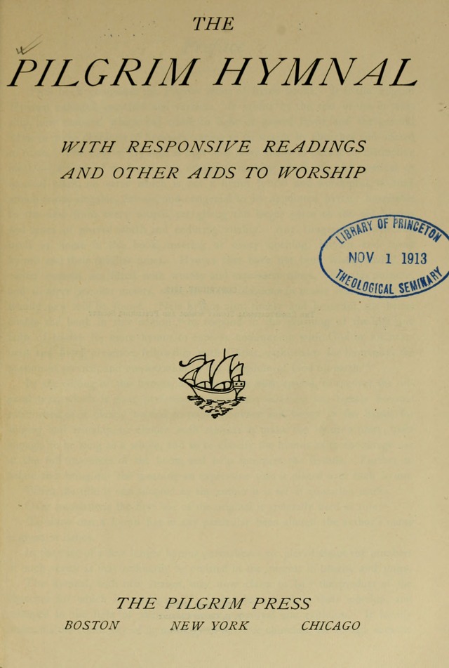 The Pilgrim Hymnal: with responsive readings and other aids to worship page v