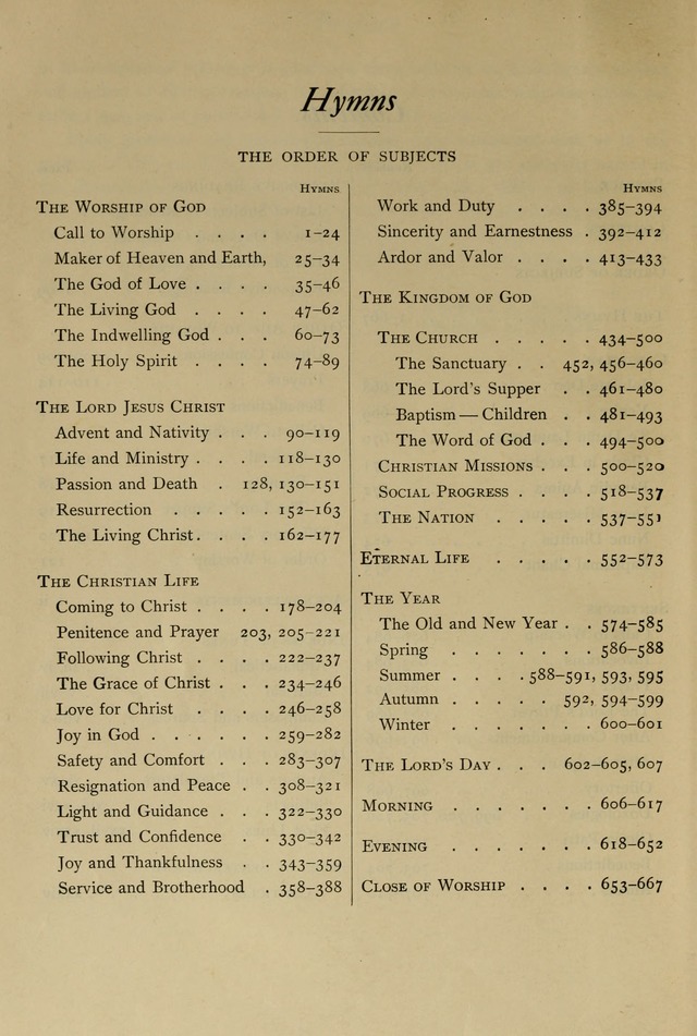 The Pilgrim Hymnal: with responsive readings and other aids to worship page x