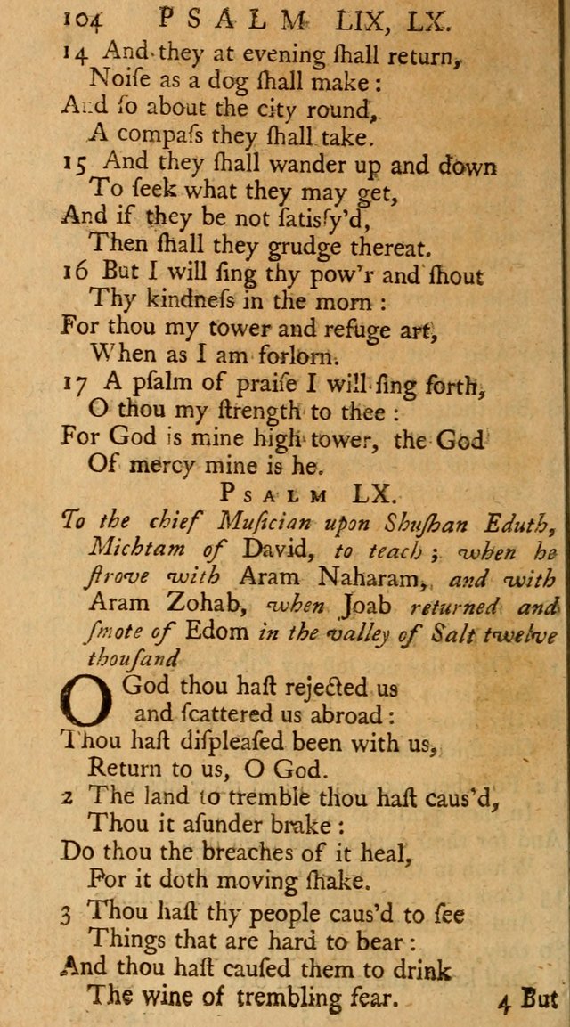 The Psalms, Hymns, and Spiritual Songs of the Old and New-Testament: faithfully translated into English metre: for the use, edification, and comfort of the saints...especially in New-England (25th ed) page 108