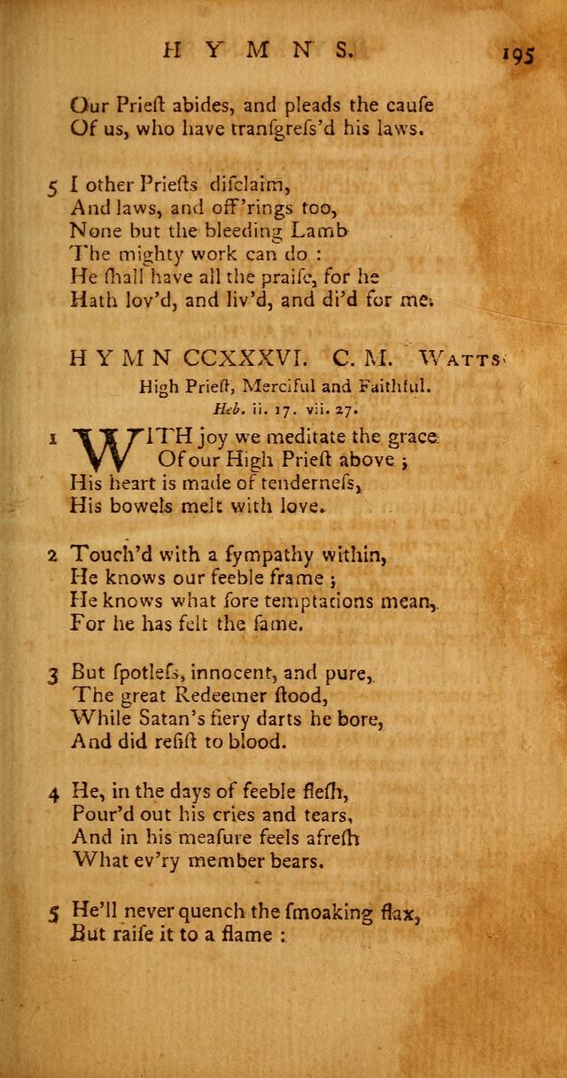 Psalms, Hymns and Spiritual Songs: selected and original, designed for the use of the Church Universal in public and private devotion page 195
