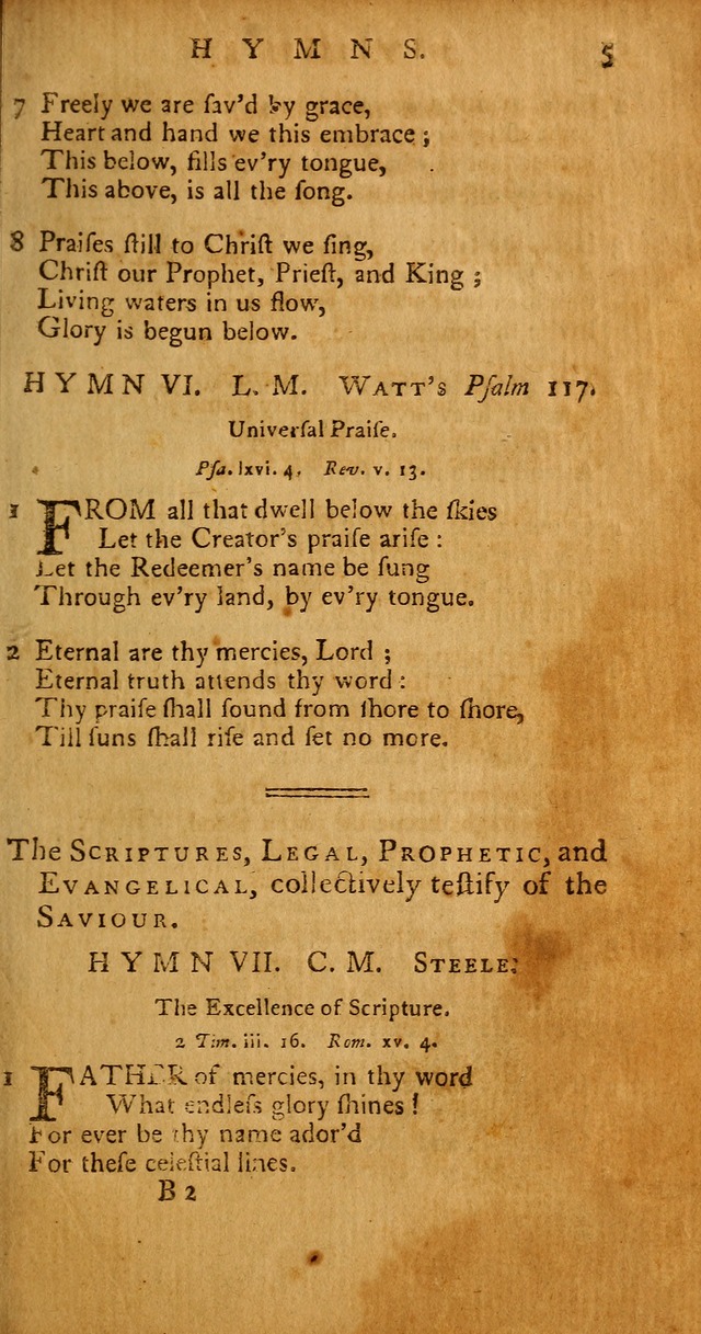 Psalms, Hymns and Spiritual Songs: selected and original, designed for the use of the Church Universal in public and private devotion page 5