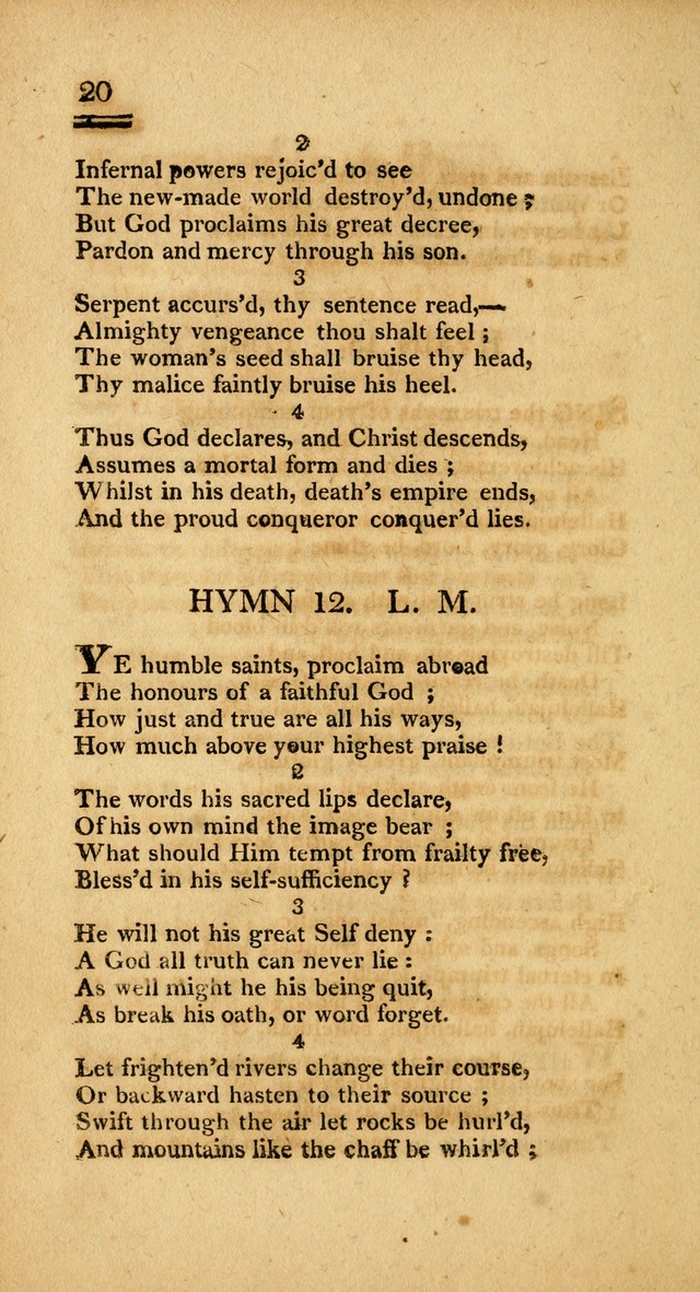 Psalms, Hymns and Spiritual Songs: selected and designed for the use of  the church universal, in public and private devotion; with an appendix, containing the original hymns omitted in the last ed. page 20