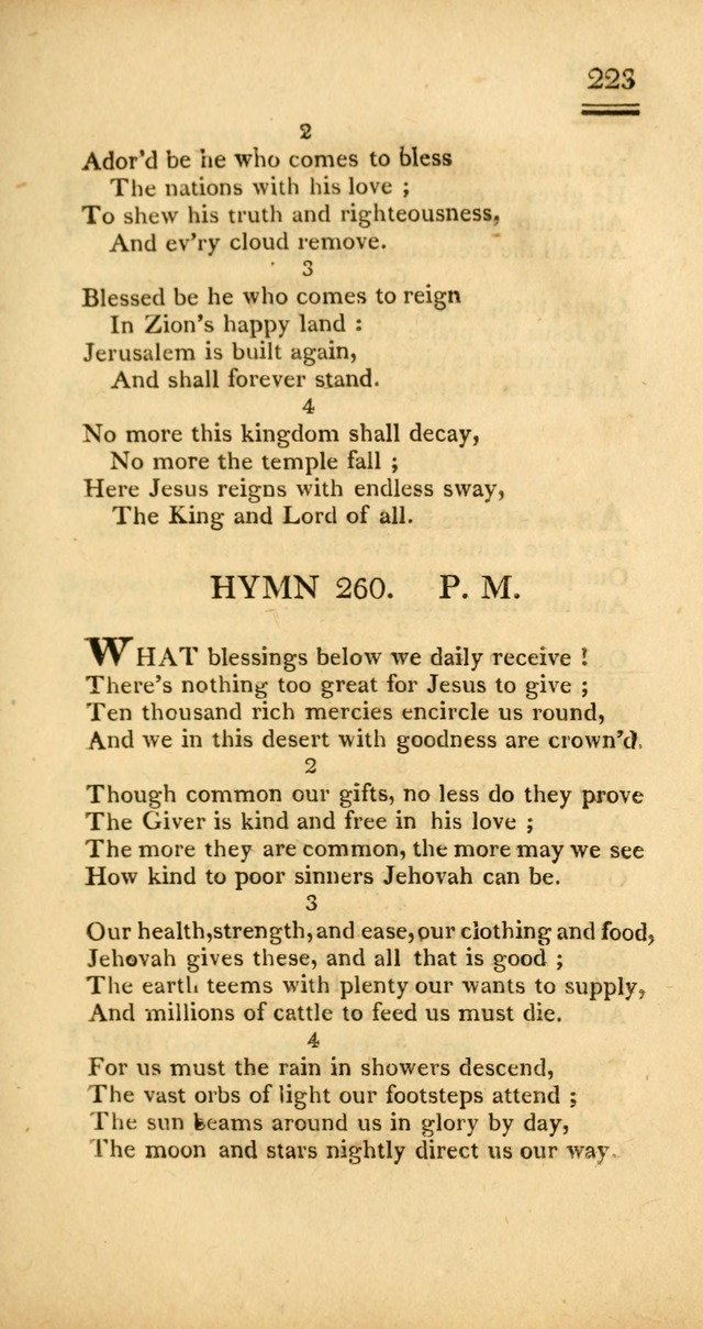 Psalms, Hymns and Spiritual Songs: selected and designed for the use of  the church universal, in public and private devotion; with an appendix, containing the original hymns omitted in the last ed. page 225