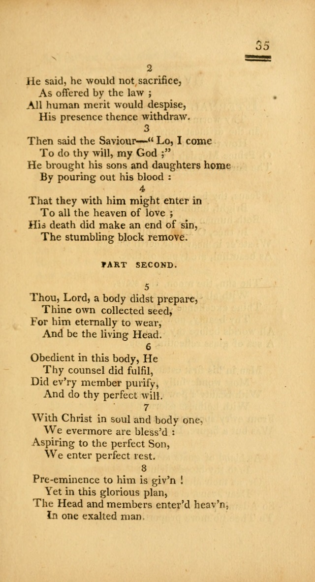 Psalms, Hymns and Spiritual Songs: selected and designed for the use of  the church universal, in public and private devotion; with an appendix, containing the original hymns omitted in the last ed. page 35