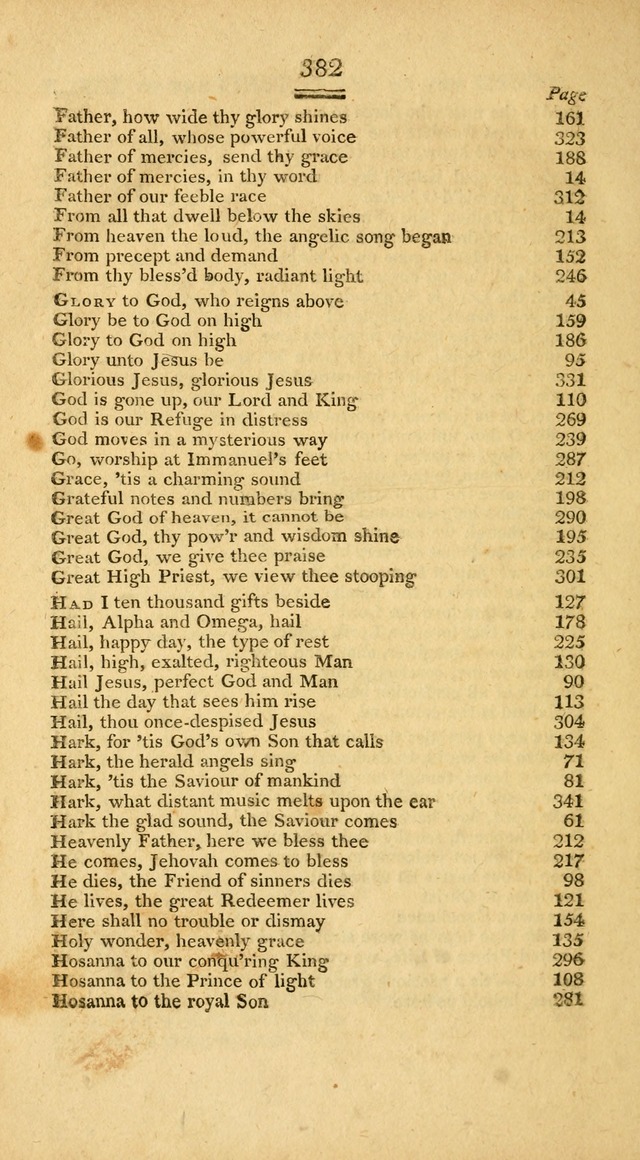 Psalms, Hymns and Spiritual Songs: selected and designed for the use of  the church universal, in public and private devotion; with an appendix, containing the original hymns omitted in the last ed. page 384