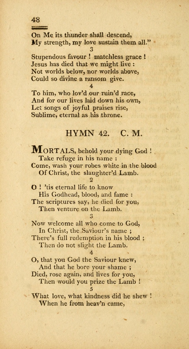 Psalms, Hymns and Spiritual Songs: selected and designed for the use of  the church universal, in public and private devotion; with an appendix, containing the original hymns omitted in the last ed. page 48