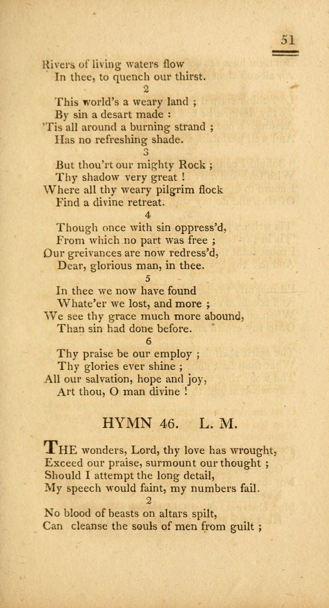 Psalms, Hymns and Spiritual Songs: selected and designed for the use of  the church universal, in public and private devotion; with an appendix, containing the original hymns omitted in the last ed. page 51