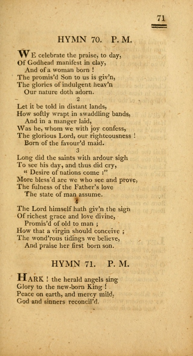 Psalms, Hymns and Spiritual Songs: selected and designed for the use of  the church universal, in public and private devotion; with an appendix, containing the original hymns omitted in the last ed. page 71