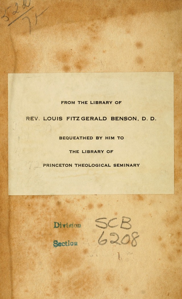 Psalms, Hymns and Spiritual Songs: selected and designed for the use of  the church universal, in public and private devotion; with an appendix, containing the original hymns omitted in the last ed. page ii