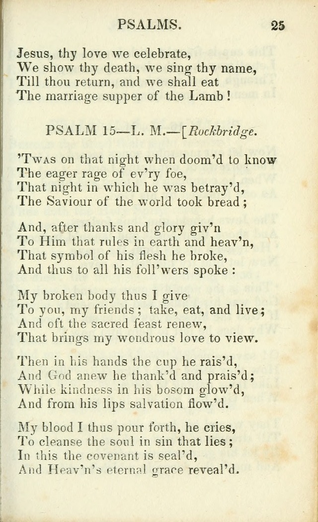Psalms, Hymns and Spiritual Songs, Original and Selected. (14th stereotype ed.) page 25