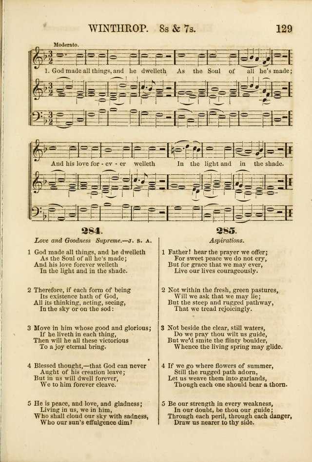 The Psalms of Life: A Compilation of Psalms, Hymns, Chants, Anthems, &c. Embodying the Spiritual, Progressive and Reformatory Sentiment of the Present Age page 129