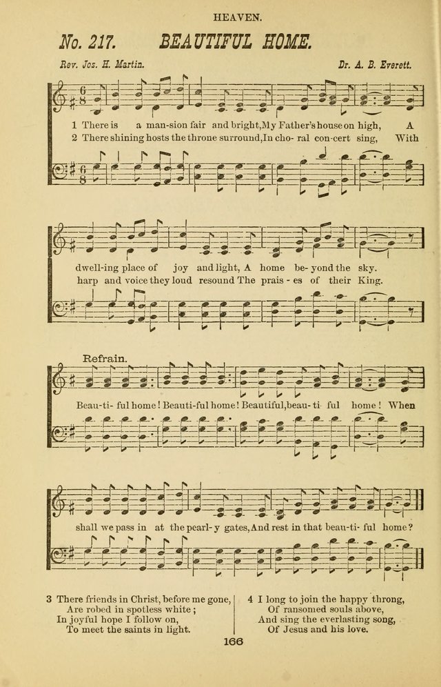 Prayer and Praise: or Hymns and Tunes for Prayer Meetings, Praise Meetings, Experience Meetings, Revivals, Missionary Meetings and all special occasions of Christian work and worship page 166