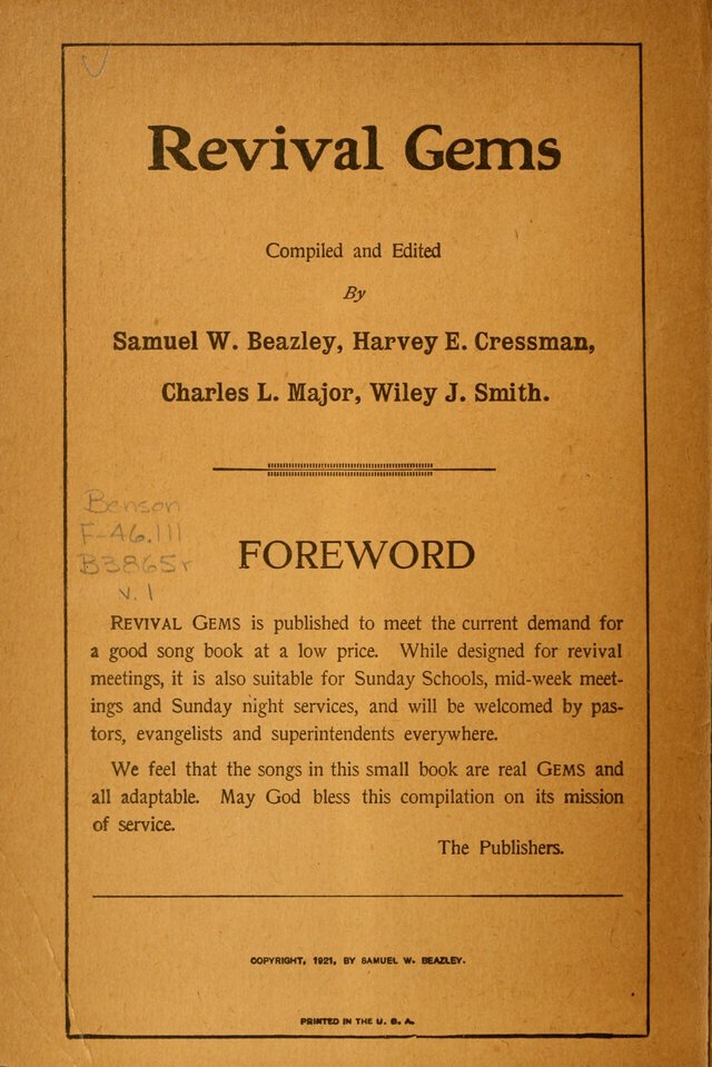Revival Gems: a small book with a big mission page ii