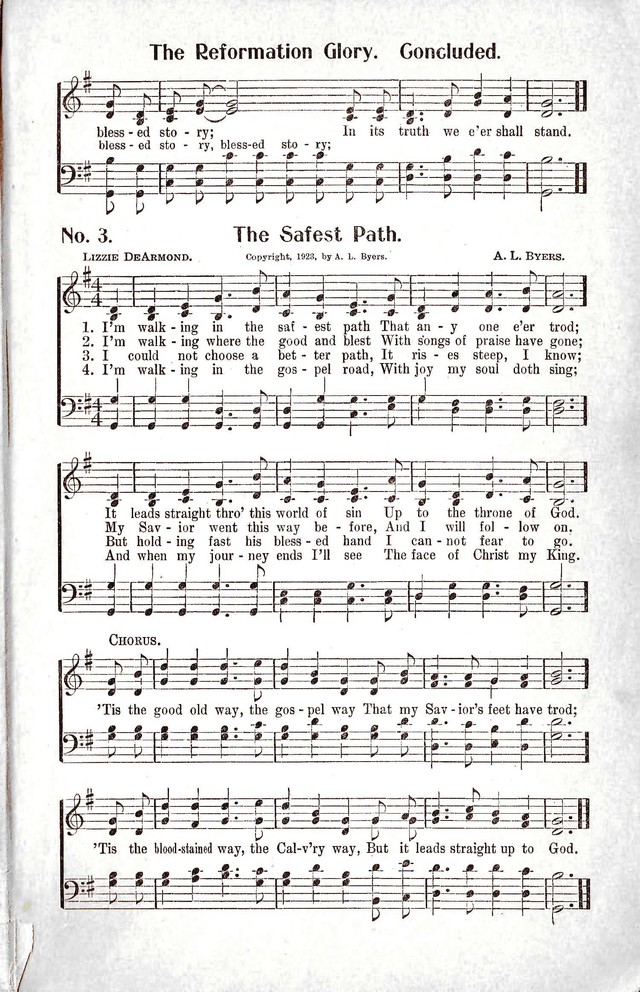 Reformation Glory: a new and inspiring collection of gospel hymns for evangelistic services page 3