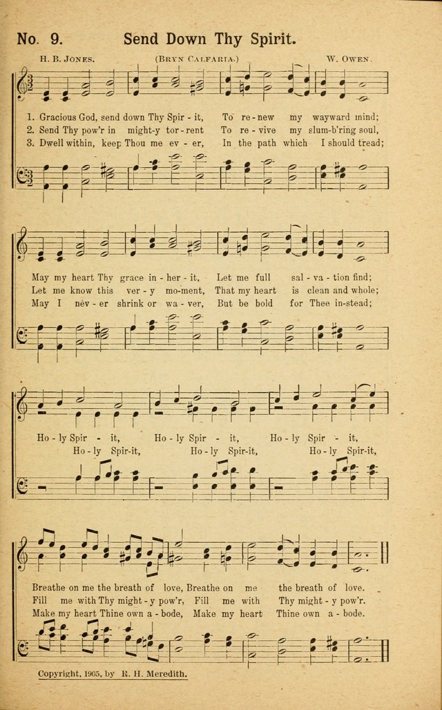 Revival Melodies: containing the popular Welsh tunes used in the great revivail in Wales; also a choice selection of gospel songs specially adapted for evangelistic and devotional meetings  page 9