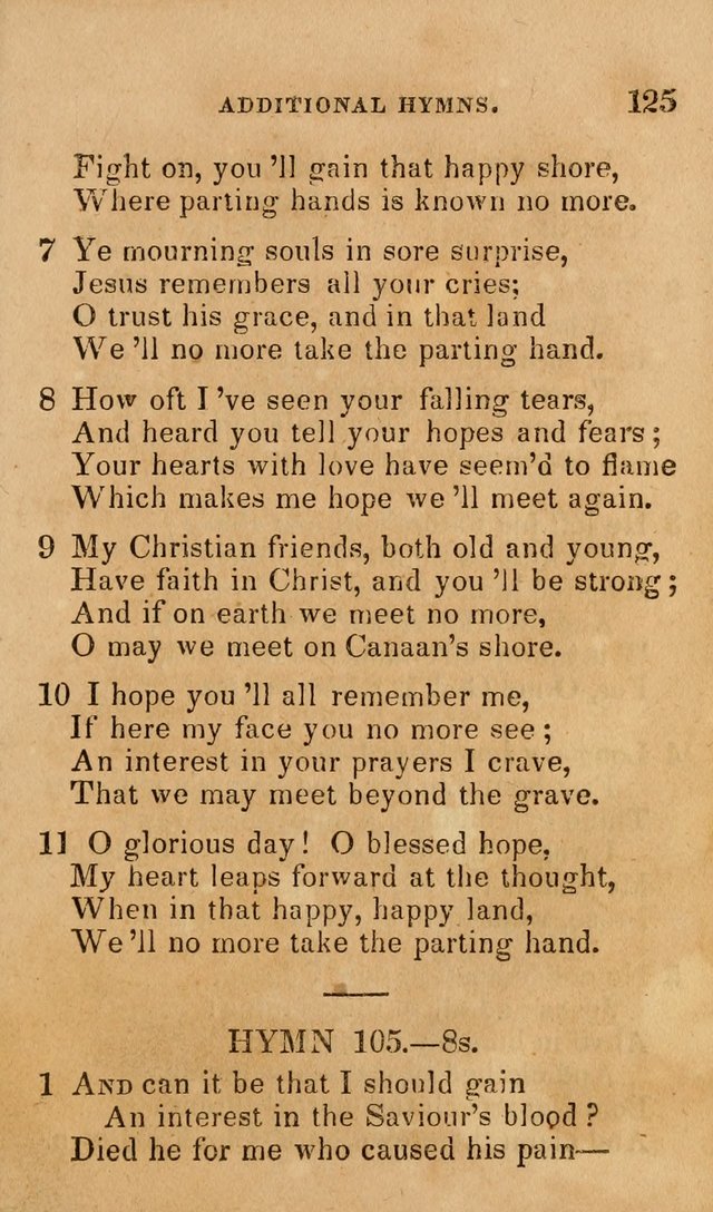 The Religious Songster: being a choice selection of hymns, adapted to the public and private devotions of Christians of all denominations: suitable to be used at missionary, temperance . . . page 129