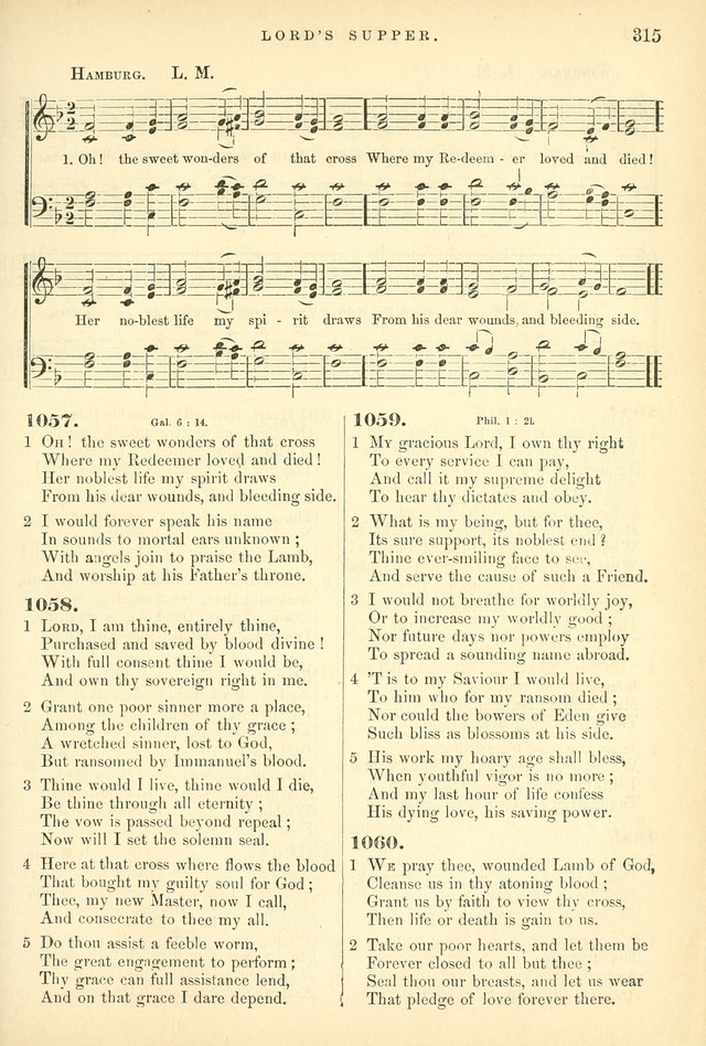 Songs for the Sanctuary, or Hymns and Tunes for Christian Worship page 315