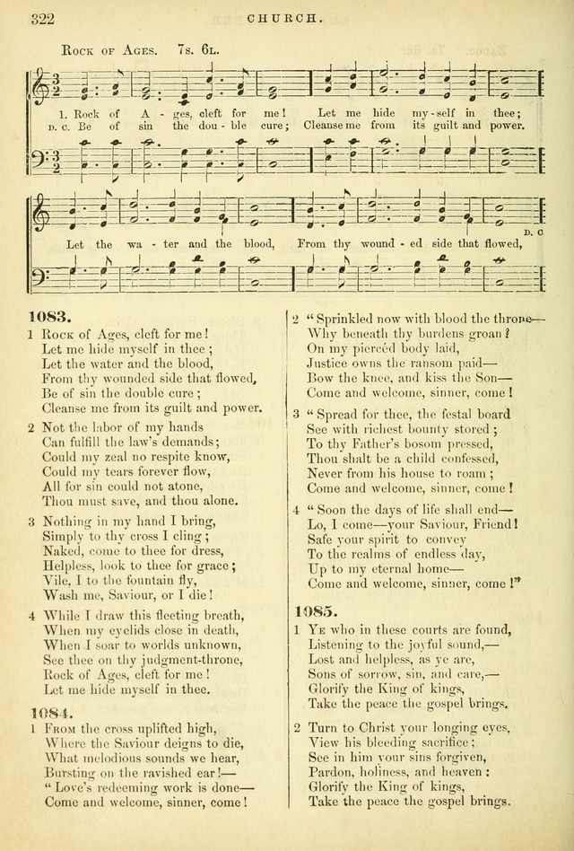 Songs for the Sanctuary, or Hymns and Tunes for Christian Worship page 322