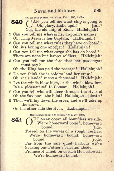 Salvation Army Songs page 589