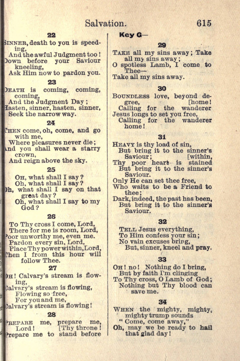 Salvation Army Songs page 615