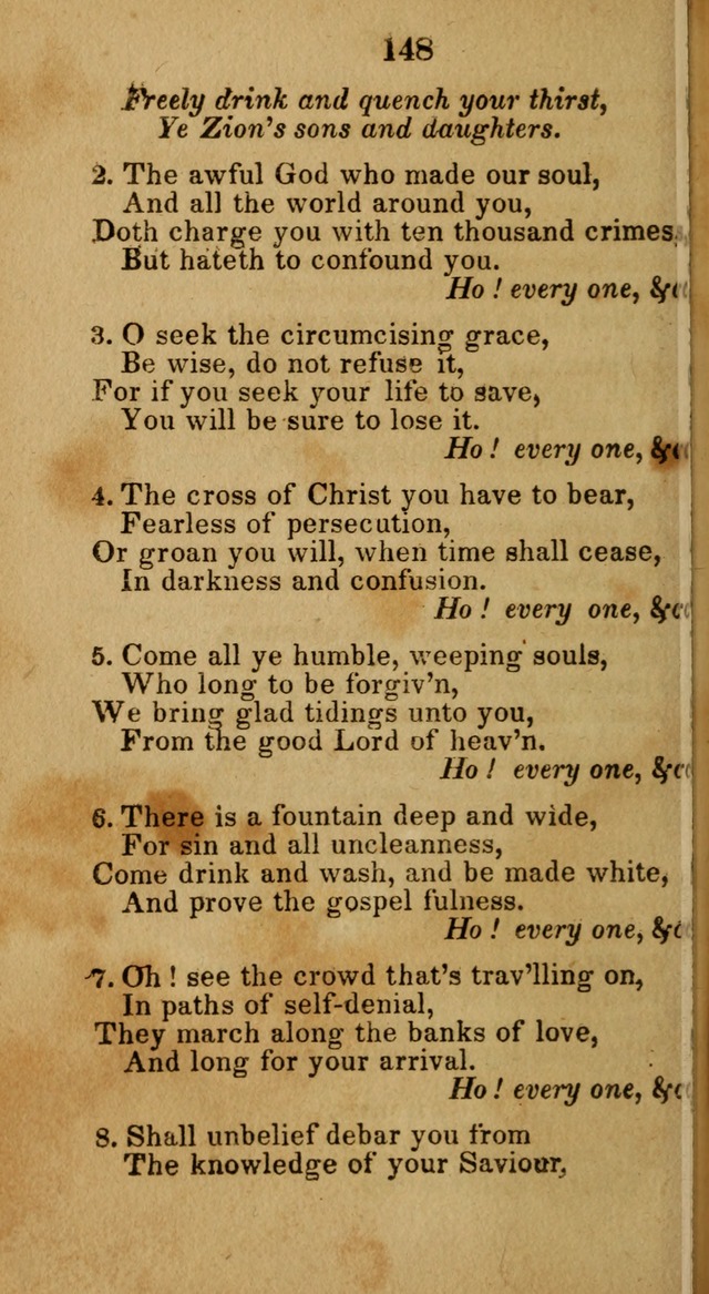 Social and Camp-meeting Songs, for the Pious (9th ed. enl.) page 148