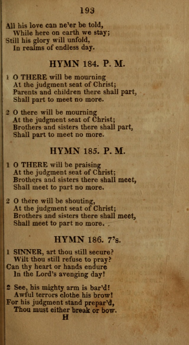 Social and Camp-meeting Songs, for the Pious (9th ed. enl.) page 193