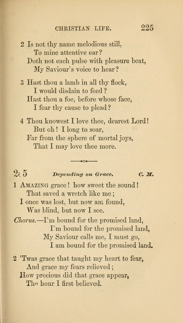 Social Hymn Book: Being the Hymns of the Social Hymn and Tune Book for the Lecture Room, Prayer Meeting, Family, and Congregation (2nd ed.) page 225