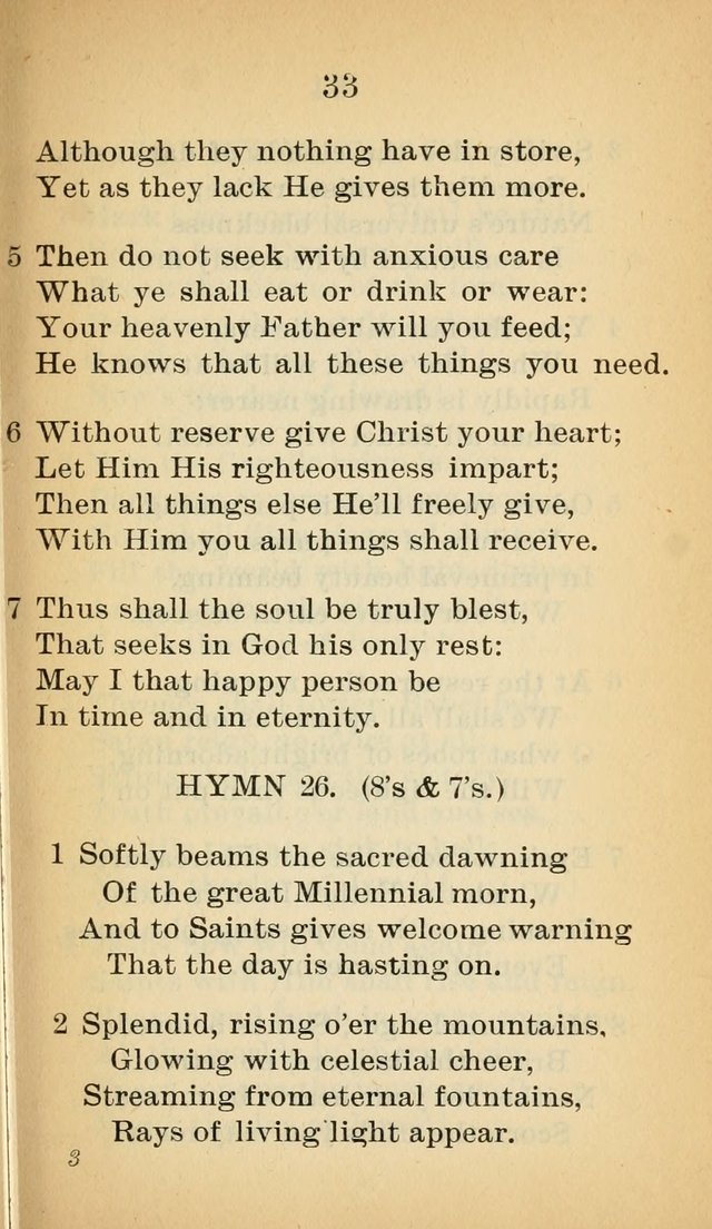Sacred Hymns and Spiritual Songs for the Church of Jesus Christ of Latter-Day Saints (20th ed.) page 33