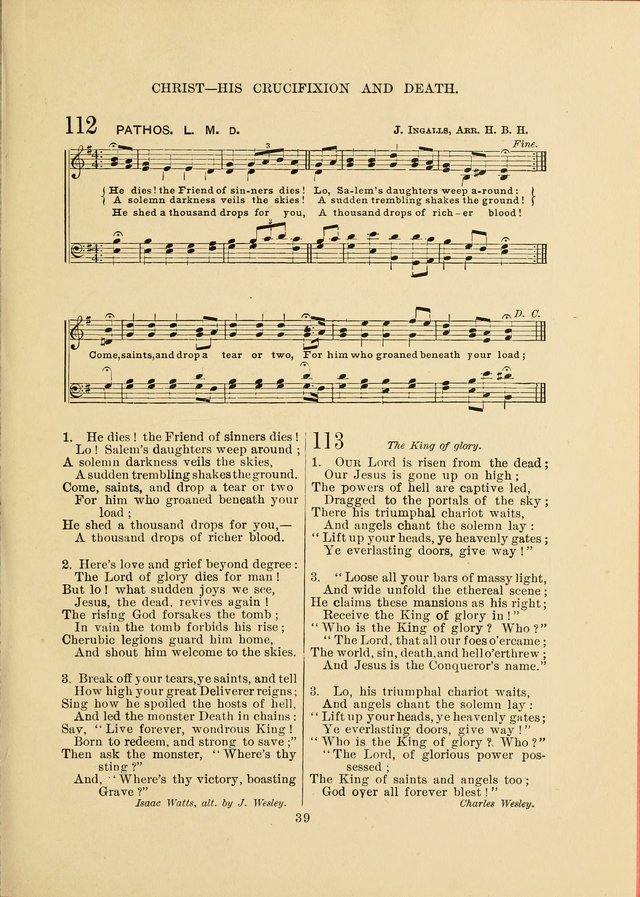 Sacred Hymns and Tunes: designed to be used by the Wesleyan Methodist Connection (or Church) of America page 39