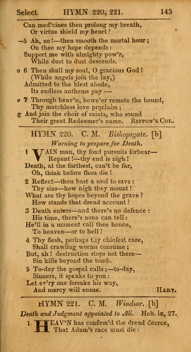 Select Hymns: the third part of Christian Psalmody; with directions for musical expression (Stereotype ed.) page 143