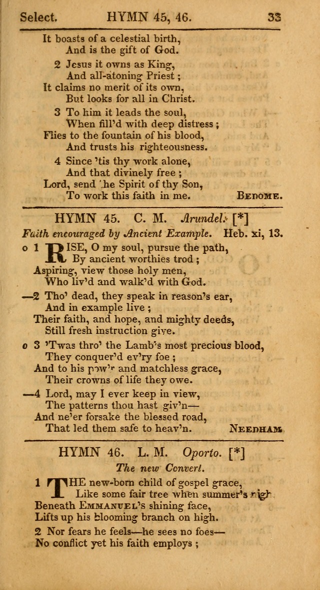 Select Hymns: the third part of Christian Psalmody; with directions for musical expression (Stereotype ed.) page 33