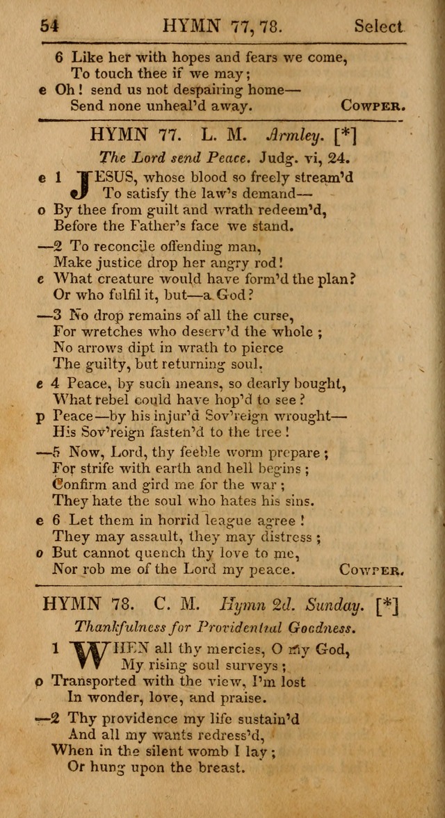 Select Hymns: the third part of Christian Psalmody; with directions for musical expression (Stereotype ed.) page 54