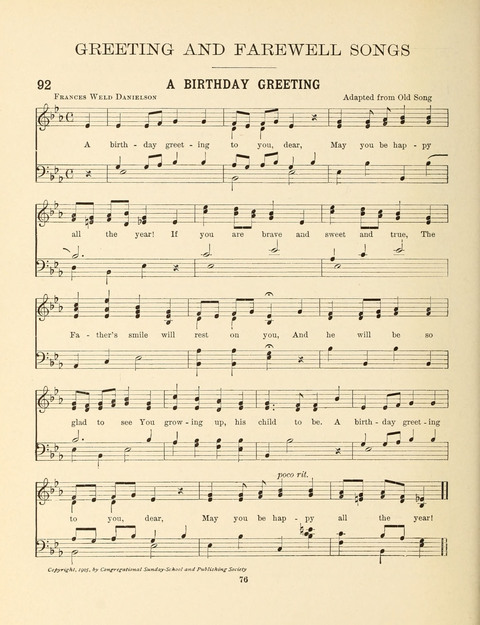 Songs for Little People: for use in the Sunday-School, the Kindergarten and the Home page 76