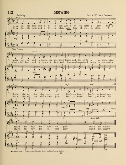 Songs for Little People: for use in the Sunday-School, the Kindergarten and the Home page 93