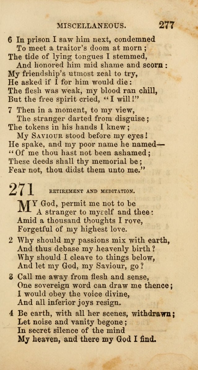 Select Melodies; Comprising the Best Hymns and Spiritual Songs in Common Use, and not generally found in standard church hymn-books: as also a number of original pieces, and translations from...German page 279