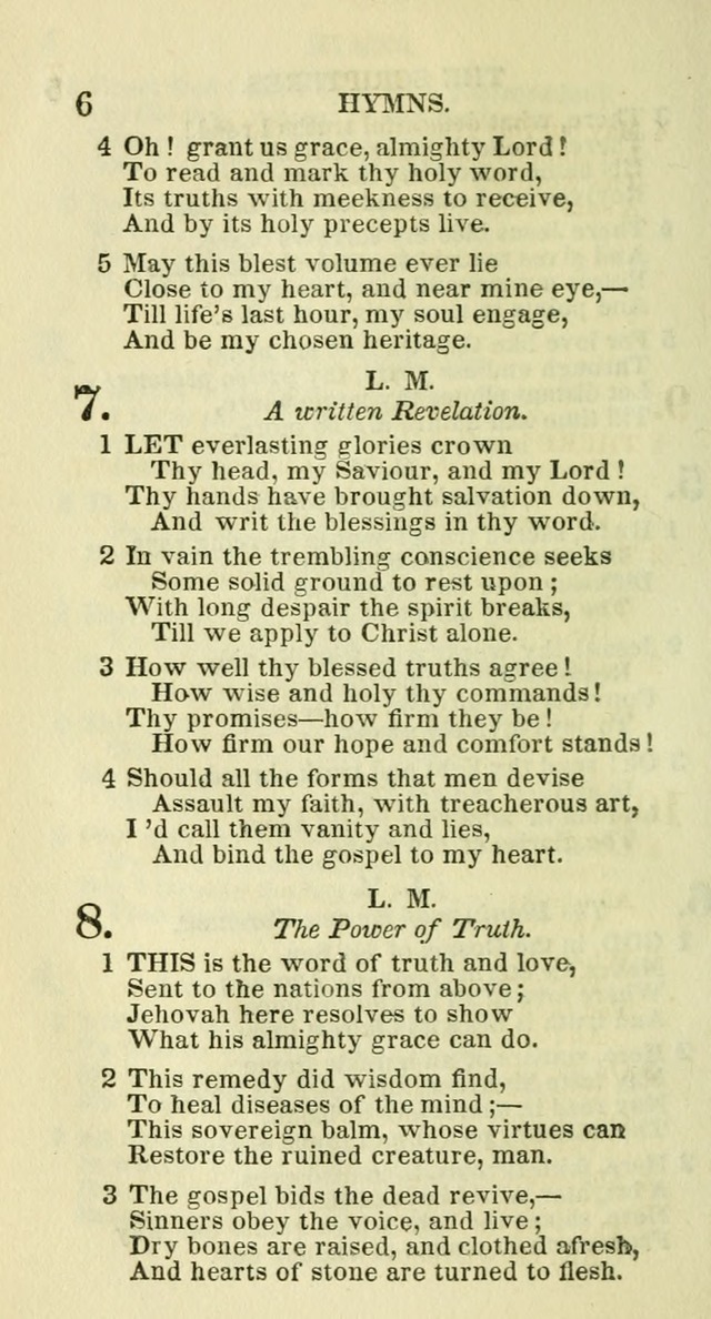 Social Psalmist: or hymns, selected for the private use and social meetings of evangelical Christians page 6