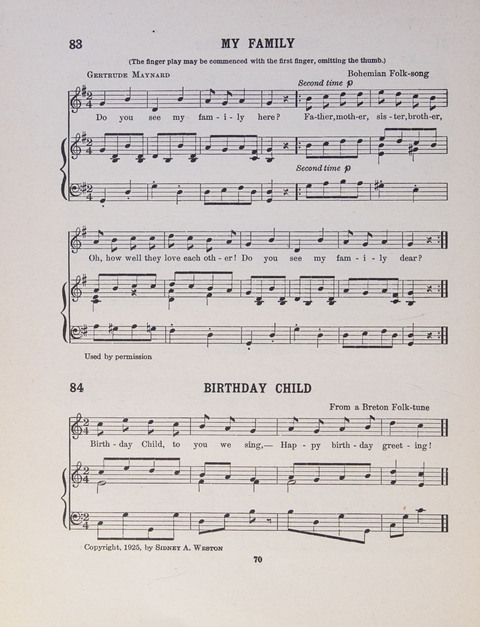 Song and Play for Children: for Sunday and weekday use page 70