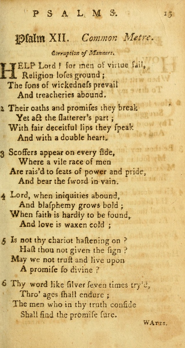 Sacred Poetry: consisting of psalms and hymns, adapted to Christian devotion, in public and private, selected from the best authors, with variations and additions page 15