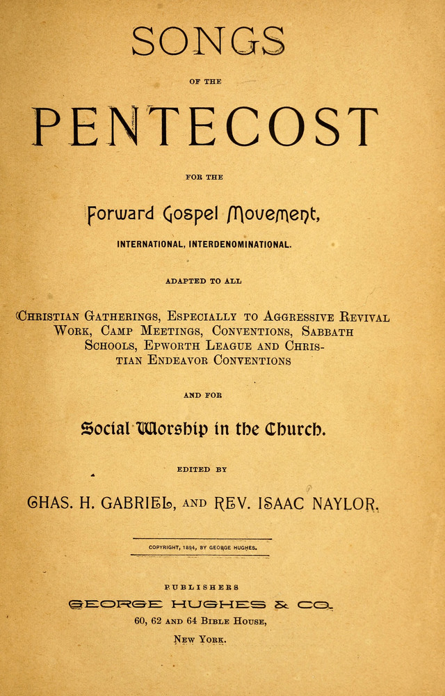 Songs of the Pentecost for the Forward Gospel Movement page iv