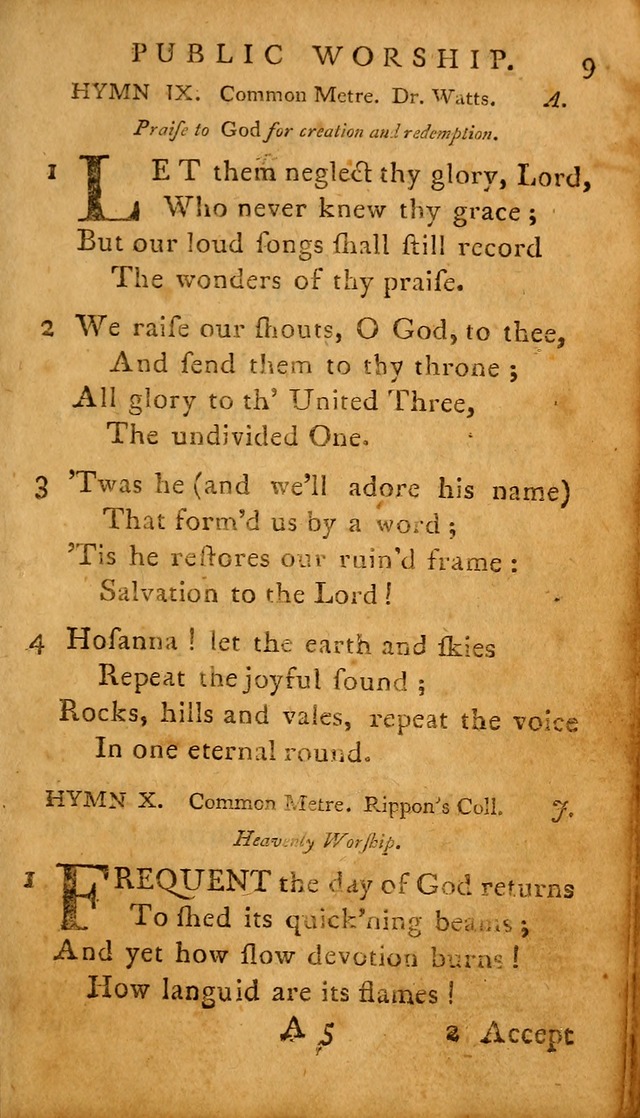 A Selection of Psalms and Hymns: done under the appointment of  the Philadelphian Association page 9