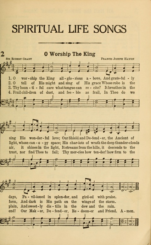 Spiritual Life Songs page 1