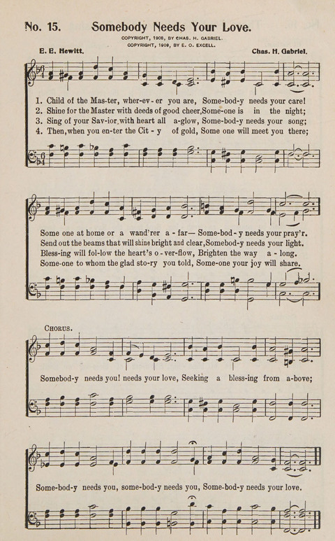 Service in Song: The cream of all the best songs, of all the best writers, together with Orders of Service for the Sunday School page 15