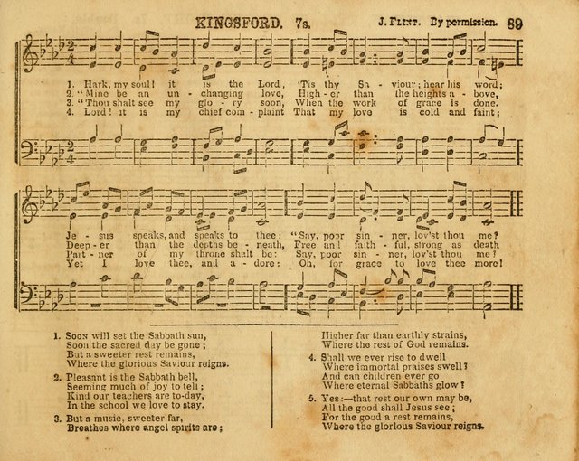 The Sabbath School Bell: a new collection of choice hymns and tunes, original and standard; carefully and simply arranged as solos, duets, trios, semi-choruses and choruses, and for organ..(Enl. Ed) page 89