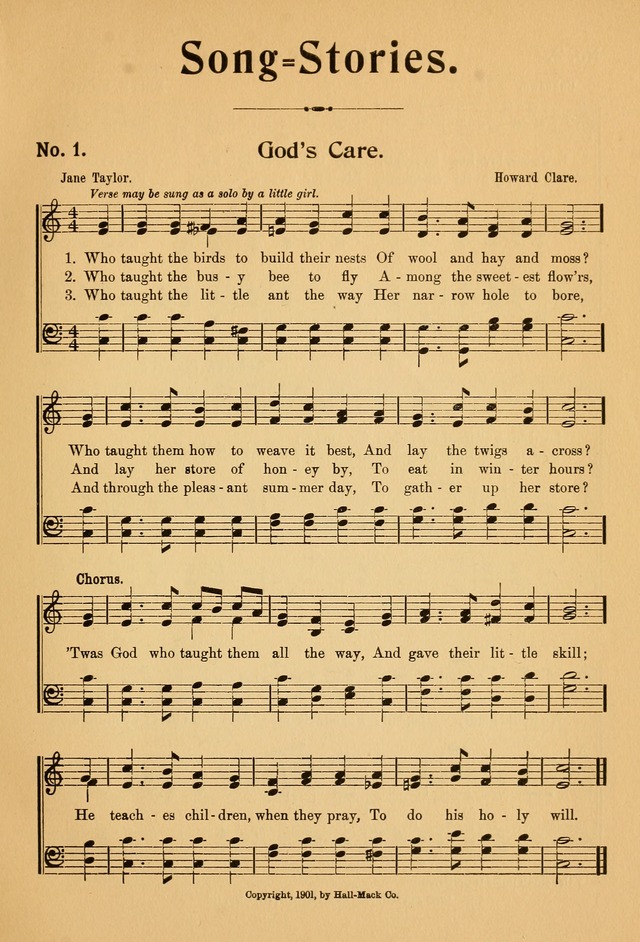 Song Stories: a collection of songs for the primary department of Sunday schools. page 10