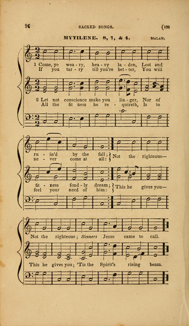 Sacred Songs for Family and Social Worship: comprising the most approved spiritual hymns with chaste and popular tunes page 102